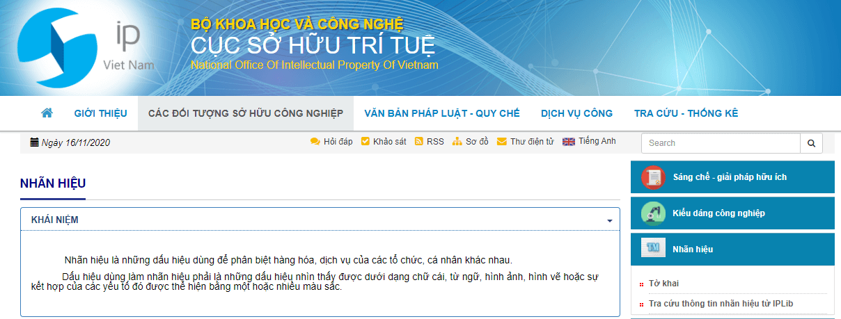 Website Cục Sở Hữu Trí Tuệ Việt Nam